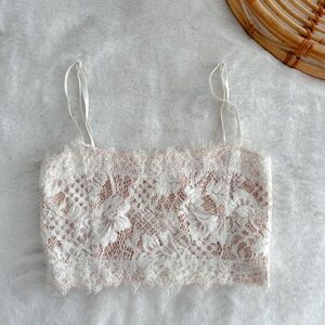 Elegant Lace Crop Top - White